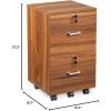 imageVINGLI 2 Drawer File Cabinet with Lock Wood Grain Walnut File Cabinet for Letter Size File Folders with Tabs Under Desk Rolling File Cabinets for Home Office Mobile Filing Cabinet Printer Stand