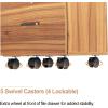 imageVINGLI 2 Drawer File Cabinet with Lock Wood Grain Walnut File Cabinet for Letter Size File Folders with Tabs Under Desk Rolling File Cabinets for Home Office Mobile Filing Cabinet Printer Stand
