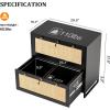 imageVINGLI Black Rattan 2 Drawer Lateral File Cabinet with Lock Wood Locking File Cabinets for Home Office File Cabinet Printer Stand for Hanging LetterLegal Size Labeled Folders Oak 30W x 16D x 28HBlack