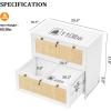 imageVINGLI Black Rattan 2 Drawer Lateral File Cabinet with Lock Wood Locking File Cabinets for Home Office File Cabinet Printer Stand for Hanging LetterLegal Size Labeled Folders Oak 30W x 16D x 28HWhite