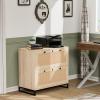 imageVINGLI Black Rattan 2 Drawer Lateral File Cabinet with Lock Wood Locking File Cabinets for Home Office File Cabinet Printer Stand for Hanging LetterLegal Size Labeled Folders Oak 30W x 16D x 28HOak