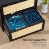imageVINGLI Black Rattan 2 Drawer Lateral File Cabinet with Lock Wood Locking File Cabinets for Home Office File Cabinet Printer Stand for Hanging LetterLegal Size Labeled Folders Oak 30W x 16D x 28HBlack