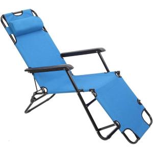 imageVINGLI Folding Outdoor Lounge Chairs Camping Reclining Chairs with Removable Pillow Potable Zero Gravity Chair Patio Recliner for Beaches Pools Balconies Lawns Backyards