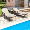 imageVINGLI Cast Aluminum Outdoor Chaise Lounge Chair with Wheels Patio Chaise Lounge with 3Position Adjustable Backrest Outdoor Tanning Chair Patio Lounge Chaires Bronze with CushionBronze