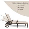 imageVINGLI Cast Aluminum Outdoor Chaise Lounge Chair with Wheels Patio Chaise Lounge with 3Position Adjustable Backrest Outdoor Tanning Chair Patio Lounge Chaires Bronze with CushionBronze