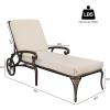 imageVINGLI Cast Aluminum Outdoor Chaise Lounge Chair with Wheels Patio Chaise Lounge with 3Position Adjustable Backrest Outdoor Tanning Chair Patio Lounge Chaires Bronze with CushionBronze