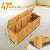 imageVINGLI 47 Gallon Wood Deck Box Outdoor Storage Box for Tools Cushions Patio Storage Bench Container for Backyard Porch Garden Natural