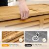 imageVINGLI 47 Gallon Wood Deck Box Outdoor Storage Box for Tools Cushions Patio Storage Bench Container for Backyard Porch Garden Natural