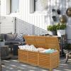 imageVINGLI 47 Gallon Wood Deck Box Outdoor Storage Box for Tools Cushions Patio Storage Bench Container for Backyard Porch Garden Natural