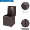 imageVINGLI 51 Gallon Medium Deck Box Organization Resin Storage Box for Patio Furniture or Tools Indoor ampamp Outdoor Lockable Container Box for Garden Pool Yard Porch and Balcony brownbrown