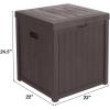 imageVINGLI 51 Gallon Medium Deck Box Organization Resin Storage Box for Patio Furniture or Tools Indoor ampamp Outdoor Lockable Container Box for Garden Pool Yard Porch and Balcony brownbrown
