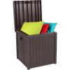 imageVINGLI 51 Gallon Medium Deck Box Organization Resin Storage Box for Patio Furniture or Tools Indoor ampamp Outdoor Lockable Container Box for Garden Pool Yard Porch and Balcony brownbrown