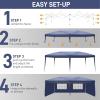 imageVINGLI 10x20 Pop Up Canopy with Sidewalls Wheeled Bag Easy Up Canopy Tent with Nettings Screened in Gazebo for Camping Screened Canopy Blue 10x20Blue