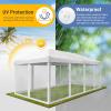 imageVINGLI 10x20 Pop Up Canopy with Sidewalls Wheeled Bag Easy Up Canopy Tent with Nettings Screened in Gazebo for Camping Screened Canopy Blue 10x20White
