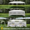 imageVINGLI 10x20 Pop Up Canopy with Sidewalls Wheeled Bag Easy Up Canopy Tent with Nettings Screened in Gazebo for Camping Screened Canopy Blue 10x20White