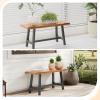 imageVINGLI Outdoor Bench with Metal Legs Rustic Wood Dining Bench Indoor Outdoor Porch Benches for Yard Garden Dining 63in40in