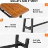 imageVINGLI Outdoor Bench with Metal Legs Rustic Wood Dining Bench Indoor Outdoor Porch Benches for Yard Garden Dining 63in40in