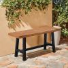 imageVINGLI Outdoor Bench with Metal Legs Rustic Wood Dining Bench Indoor Outdoor Porch Benches for Yard Garden Dining 63in40in