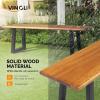 imageVINGLI Outdoor Bench with Metal Legs Rustic Wood Dining Bench Indoor Outdoor Porch Benches for Yard Garden Dining 63in57in