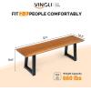 imageVINGLI Outdoor Bench with Metal Legs Rustic Wood Dining Bench Indoor Outdoor Porch Benches for Yard Garden Dining 63in57in