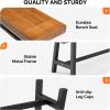 imageVINGLI Outdoor Bench with Metal Legs Rustic Wood Dining Bench Indoor Outdoor Porch Benches for Yard Garden Dining 63in63in