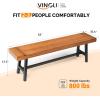 imageVINGLI Outdoor Bench with Metal Legs Rustic Wood Dining Bench Indoor Outdoor Porch Benches for Yard Garden Dining 63in63in