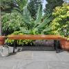 imageVINGLI Outdoor Bench with Metal Legs Rustic Wood Dining Bench Indoor Outdoor Porch Benches for Yard Garden Dining 63in63in