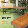 imageVINGLI Outdoor Bench with Metal Legs Rustic Wood Dining Bench Indoor Outdoor Porch Benches for Yard Garden Dining 63in63in