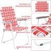 imageVINGLI Patio Lawn Webbed Folding Chairs Set of 4 Outdoor Beach Chair Portable Dining Chair for Outdoor Yard Garden Yellow ClassicRed