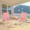 imageVINGLI Patio Lawn Webbed Folding Chairs Set of 4 Outdoor Beach Chair Portable Dining Chair for Outdoor Yard Garden Yellow ClassicRed