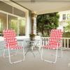 imageVINGLI Patio Lawn Webbed Folding Chairs Set of 4 Outdoor Beach Chair Portable Dining Chair for Outdoor Yard Garden Yellow ClassicRed