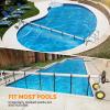 imageVINGLI Pool Cover Reel Set Pool Solar Cover Reel for Inground Swimming Pool Aluminum Solar Swimming Inground Cover Blanket Reel Upgrade 18 FeetClassic