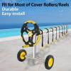 imageVINGLI Pool Cover Reel Set Pool Solar Cover Reel for Inground Swimming Pool Aluminum Solar Swimming Inground Cover Blanket Reel Upgrade 18 FeetClassic