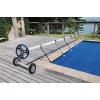 imageVINGLI Pool Cover Set 18 FT Solar Cover for IngroundOutdoor Swimming Pool Well Made Aluminum Blanket Reel Solar Cover Roller BlueLight Blue