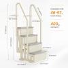 imageVINGLI Pool Ladder HeavyDuty Safety Step for Above Ground Pools Stair Entry System with Handrails White and Grey White 4 StepsWhite Gray