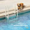 imageVINGLI Pool Ladder HeavyDuty Safety Step for Above Ground Pools Stair Entry System with Handrails White and Grey White 4 StepsWhite Gray