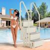 imageVINGLI Pool Ladder HeavyDuty Safety Step for Above Ground Pools Stair Entry System with Handrails White and Grey White 4 StepsWhite Gray