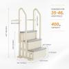 imageVINGLI Pool Ladder HeavyDuty Safety Step for Above Ground Pools Stair Entry System with Handrails White and Grey White 4 StepsWhite Gray