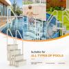 imageVINGLI Pool Ladder HeavyDuty Safety Step for Above Ground Pools Stair Entry System with Handrails White and Grey White 4 StepsWhite Gray