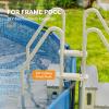 imageVINGLI Pool Ladder HeavyDuty Safety Step for Above Ground Pools Stair Entry System with Handrails White and Grey White 4 StepsWhite Gray
