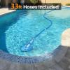 imageVINGLI Pool Vacuum Above Ground Indoor Outdoor Automatic Swimming Pool Cleaner Sweep Sweeper with 33FT Hoses Nave BlueLight Blue