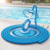 imageVINGLI Pool Vacuum Above Ground Indoor Outdoor Automatic Swimming Pool Cleaner Sweep Sweeper with 33FT Hoses Nave BlueLight Blue