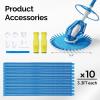 imageVINGLI Pool Vacuum Above Ground Indoor Outdoor Automatic Swimming Pool Cleaner Sweep Sweeper with 33FT Hoses Nave BlueLight Blue