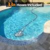 imageVINGLI Pool Vacuum Above Ground Indoor Outdoor Automatic Swimming Pool Cleaner Sweep Sweeper with 33FT Hoses Nave BlueLight Gray