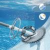 imageVINGLI Pool Vacuum Above Ground Indoor Outdoor Automatic Swimming Pool Cleaner Sweep Sweeper with 33FT Hoses Nave BlueLight Gray