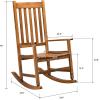 imageVINGLI Wood Rocking Chairs Relaxing Rocker Real Wood High Back Seat for Deck Garden Backyard Porch Indoor or Outdoor Use WhiteNatural