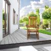 imageVINGLI Wood Rocking Chairs Relaxing Rocker Real Wood High Back Seat for Deck Garden Backyard Porch Indoor or Outdoor Use WhiteNatural