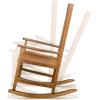 imageVINGLI Wood Rocking Chairs Relaxing Rocker Real Wood High Back Seat for Deck Garden Backyard Porch Indoor or Outdoor Use WhiteNatural