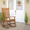 imageVINGLI Wood Rocking Chairs Relaxing Rocker Real Wood High Back Seat for Deck Garden Backyard Porch Indoor or Outdoor Use WhiteNatural