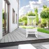 imageVINGLI Wood Rocking Chairs Relaxing Rocker Real Wood High Back Seat for Deck Garden Backyard Porch Indoor or Outdoor Use WhiteWhite